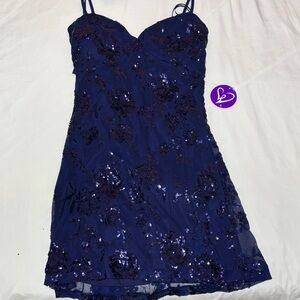 Windsor Midnight Blue Sequin Gown